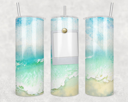 Beach - 20 oz or 30oz Skinny Tumblers w/ Lid and Metal Straw