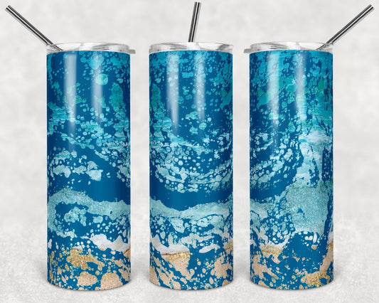 Power Wash Soap effect - 20 oz or 30oz Skinny Tumblers w/ Lid and Metal Straw