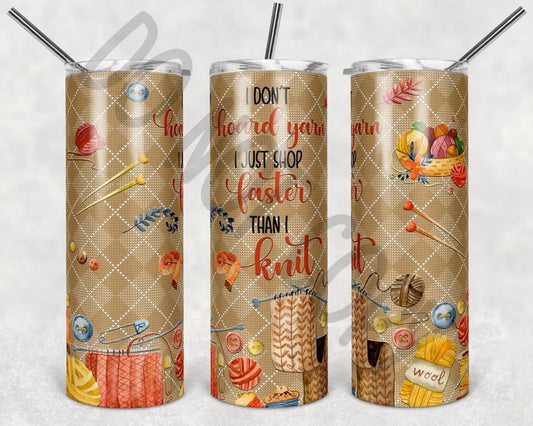 Knitting love - 20 oz or 30oz Skinny Tumblers w/ Lid and Metal Straw