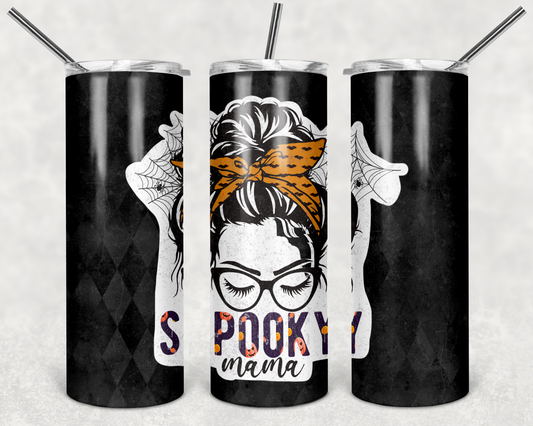 Spooky Mom - 20 or 30oz Skinny Tumblers w/ Lid and Metal Straw