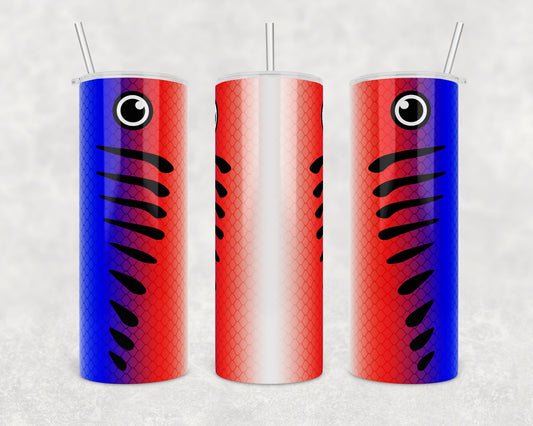 Colorful Fishing Lure-20 oz or 30oz Skinny Tumblers w/ Lid and Metal Straw