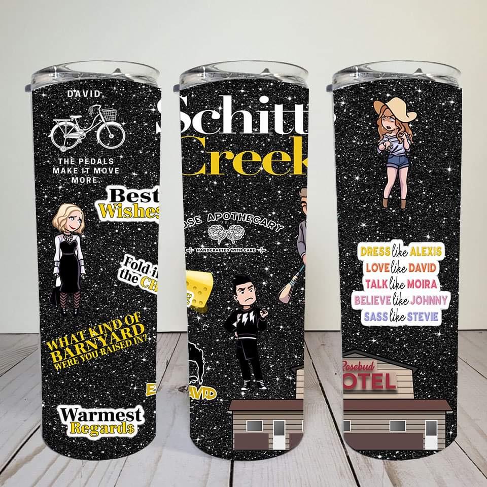 Schitts Creek Bobble Head- 20oz or 30oz Skinny Tumblers w/ Lid and Metal Straw