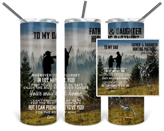 To My Father Shadows - 20oz or 30oz Skinny Tumblers w/ Lid and Metal Straw
