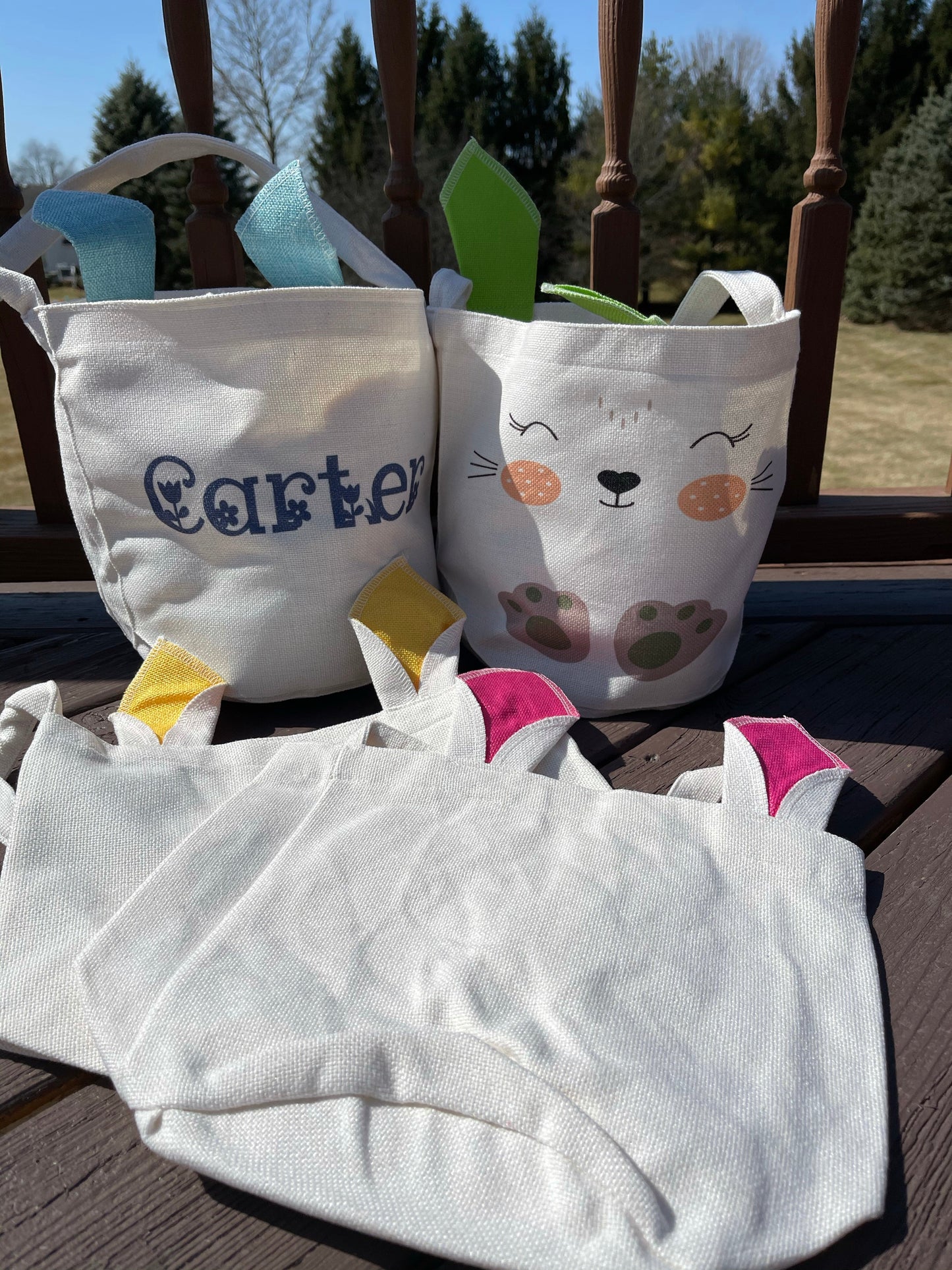 Easter Bunny baskets with handles
