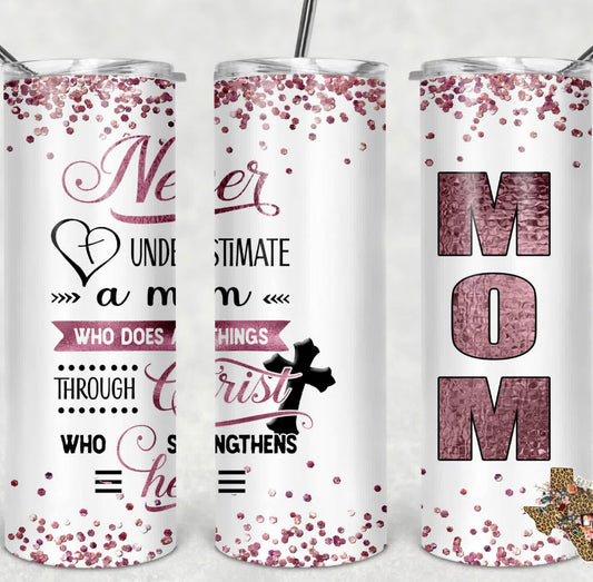 Mom - 20oz or 30oz Skinny Tumblers w/ Lid and Metal Straw
