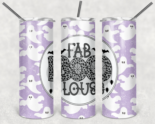 Fab -BOO -louse- 20 or 30oz Skinny Tumblers w/ Lid and Metal Straw