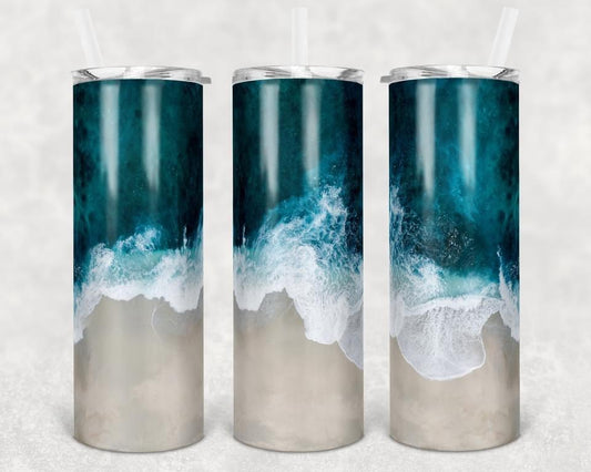 Blue Water  -  20oz or 30oz Skinny Tumblers w/ Lid and Metal Straw