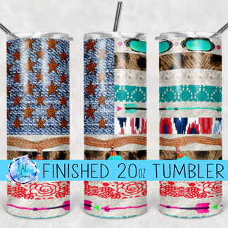 Gypsy Flag - / 20 oz Skinny Tumblers w/ Lid and Metal Straw '