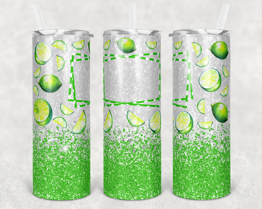 Custom Lime- 20 oz or 30oz Skinny Tumblers w/ Lid and Metal Straw