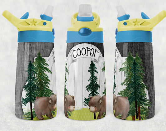 Forest Animals - 12oz Kids Flip Cup water Bottle Tumbler