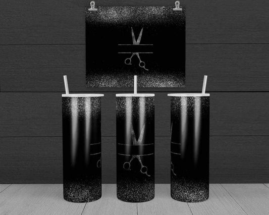 Hairdresser Scissors - 20 oz or 30oz Skinny Tumblers w/ Lid and Metal Straw