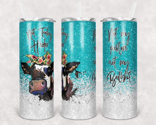 Cow- 20 oz or 30oz Skinny Tumblers w/ Lid and Metal Straw