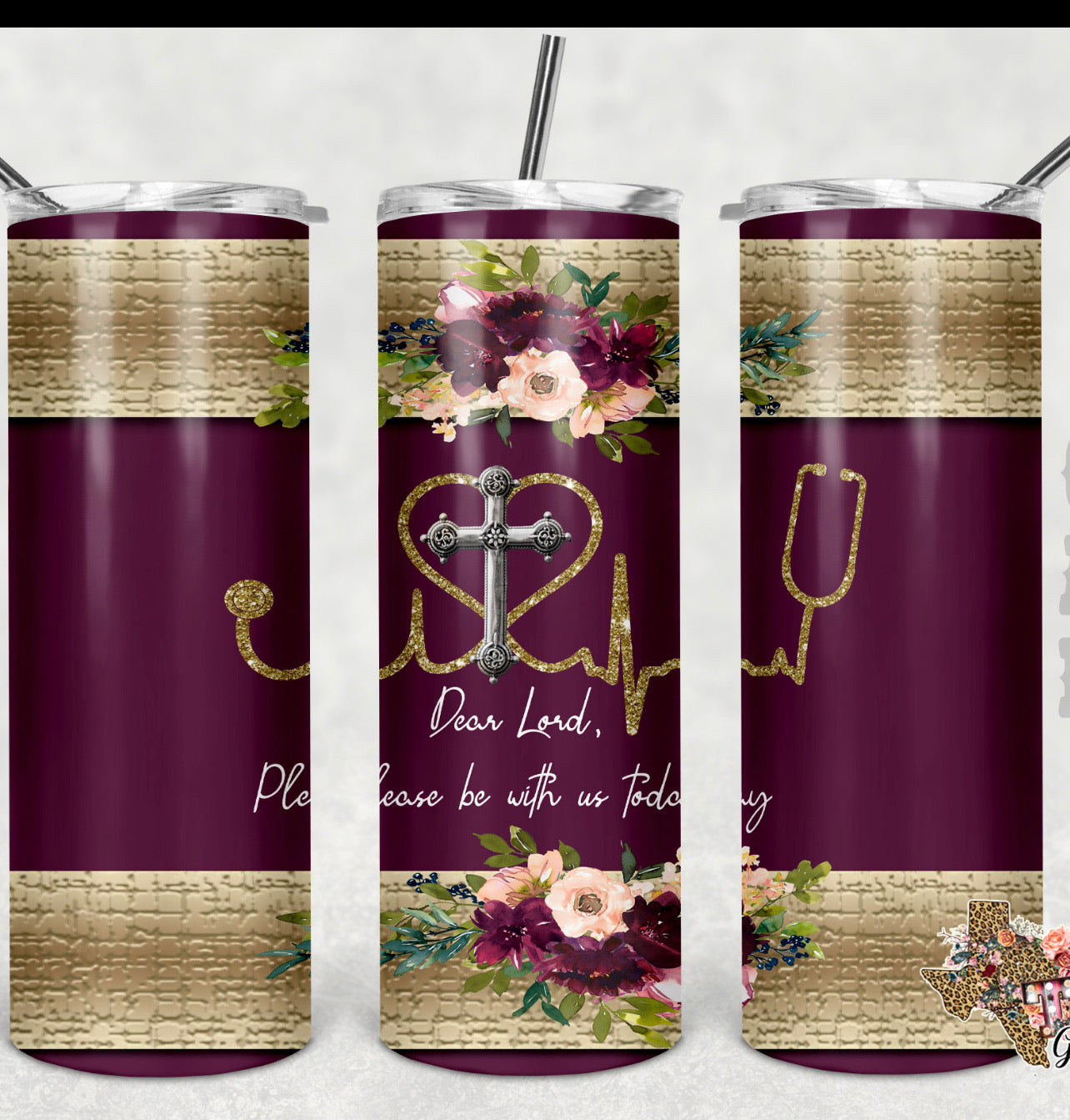 Nurse - 20oz or 30oz Skinny Tumblers w/ Lid and Metal Straw