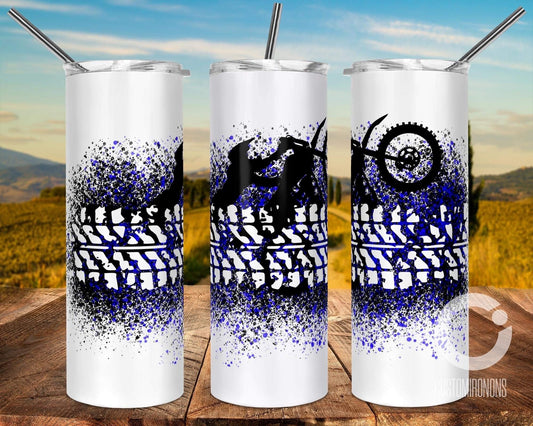 Violet Dirtbike -  20oz or 30oz Skinny Tumblers w/ Lid and Metal Straw