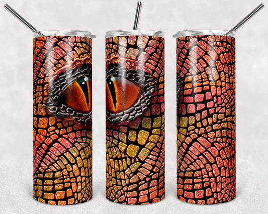 Dragon Eye- 20oz or 30oz Skinny Tumblers w/ Lid and Metal Straw