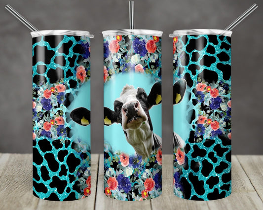 Cow Floral - Will You Be My Bridesmaid? - 20oz or 30oz Skinny Tumblers w/ Lid and Metal Straw