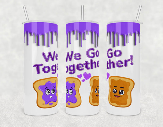 PB&J  - 20 oz or 30oz Skinny Tumblers w/ Lid and Metal Straw
