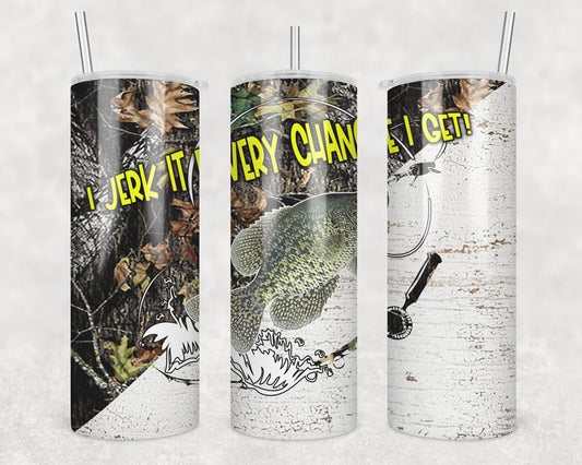 Fishing Funny- 20 oz or 30oz Skinny Tumblers w/ Lid and Metal Straw