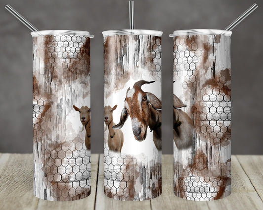 Goat Whitewood Honeycomb - 20oz or 30oz Skinny Tumblers w/ Lid and Metal Straw