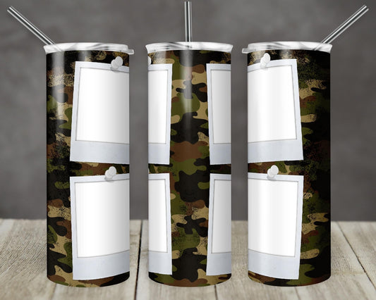 Camo Custom-  20oz or 30oz Skinny Tumblers w/ Lid and Metal Straw