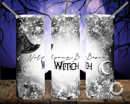 Basic Witch Halloween- 20 oz or 30oz Skinny Tumblers w/ Lid and Metal Straw