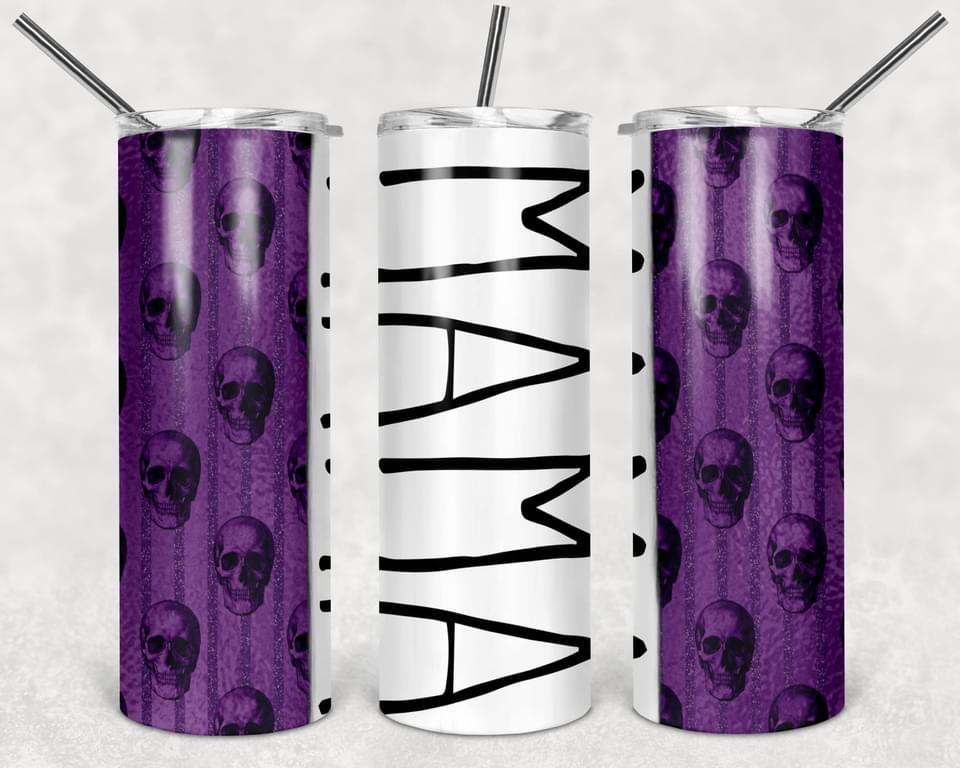 Purple Momma- 20oz or 30oz Skinny Tumblers w/ Lid and Metal Straw