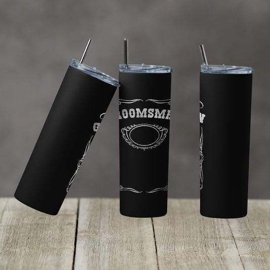 Groomsmen - 20 oz or 30oz Skinny Tumblers w/ Lid and Metal Straw