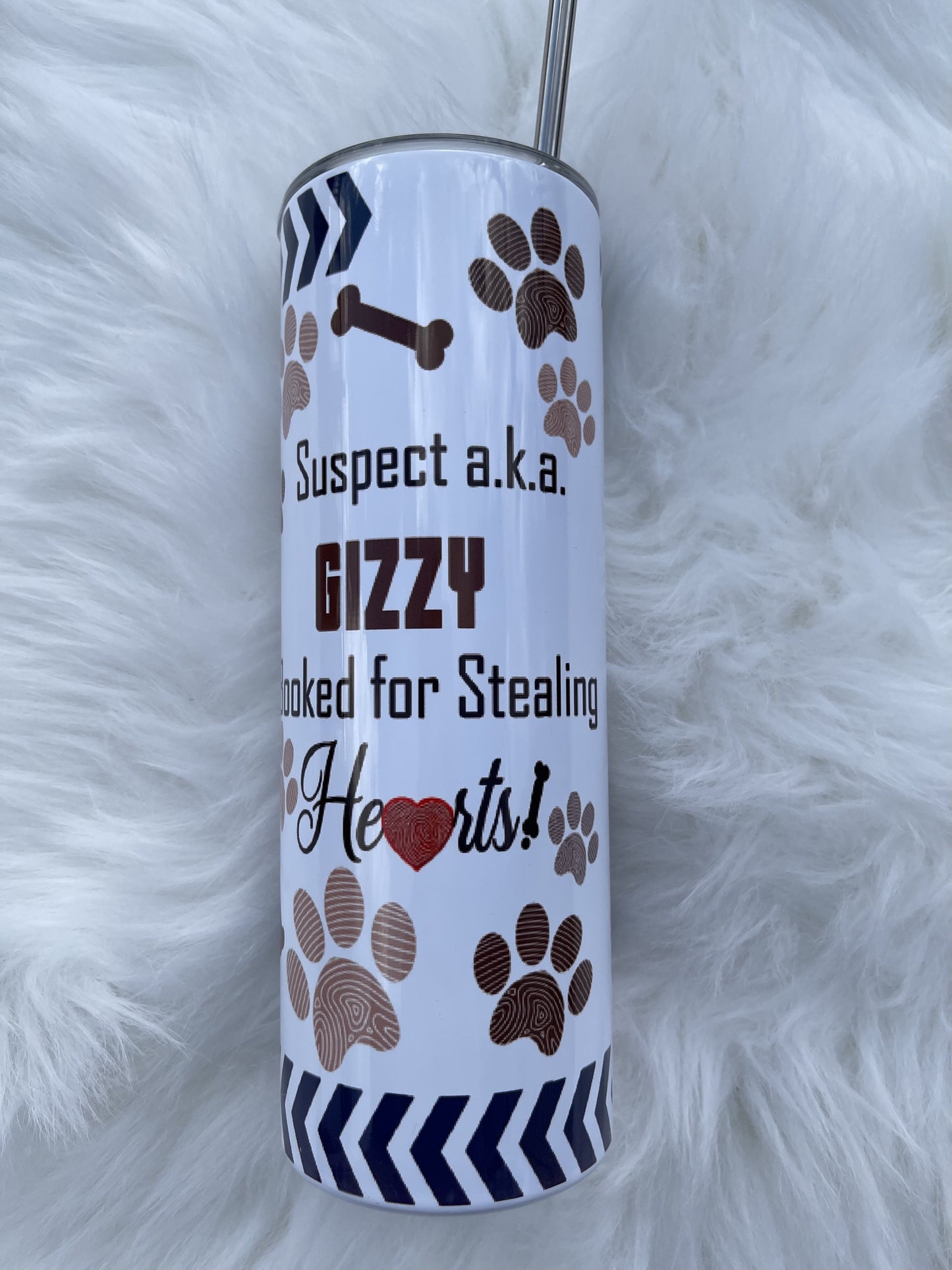 Mutt Shot -Dog tumbler- 20 oz Skinny Tumblers w/ Lid and Metal Straw '
