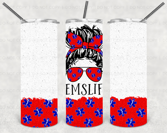 EMS Life- 20 oz or 30oz Skinny Tumblers w/ Lid and Metal Straw