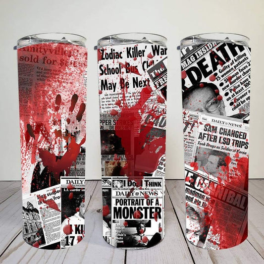 Zodiac Killer- 20oz or 30oz Skinny Tumblers w/ Lid and Metal Straw