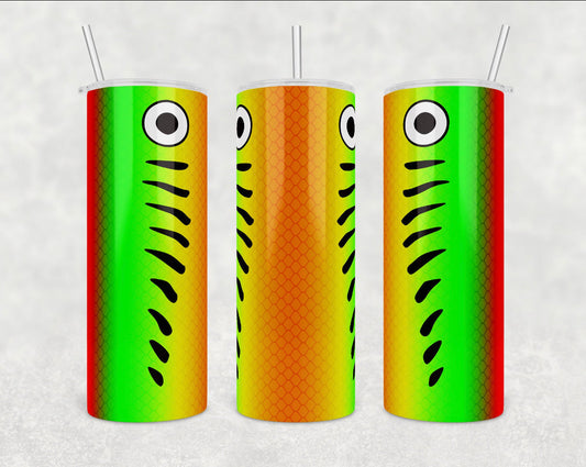 Fishing Lure - 20 oz or 30oz Skinny Tumblers w/ Lid and Metal Straw