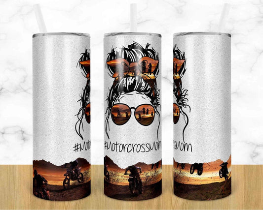 Motorcross Life -  20oz or 30oz Skinny Tumblers w/ Lid and Metal Straw