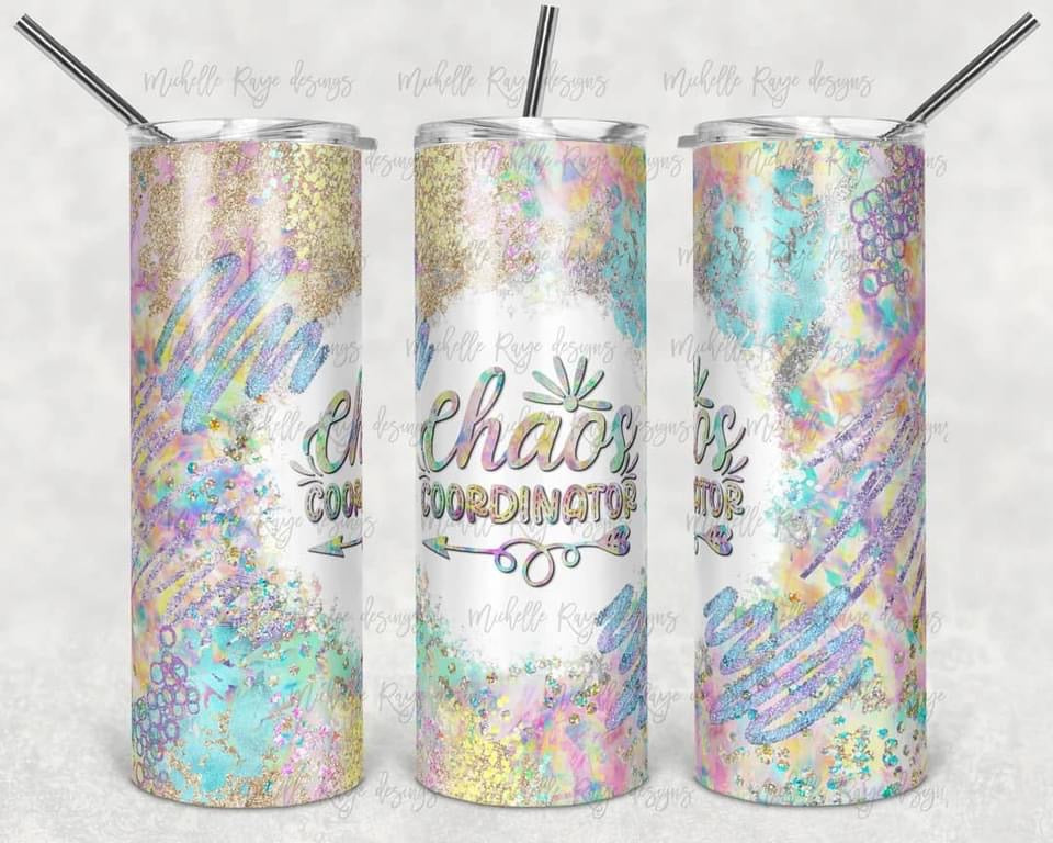 Coordinator Chaos- 20 oz or 30oz Skinny Tumblers w/ Lid and Metal Straw