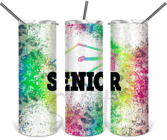 Senior -20 oz or 30oz Skinny Tumblers w/ Lid and Metal Straw