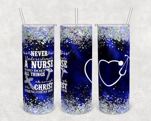 Nurse - 20oz or 30oz Skinny Tumblers w/ Lid and Metal Straw