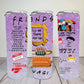 Friends white & purple - 20oz or 30oz Skinny Tumblers w/ Lid and Metal Straw