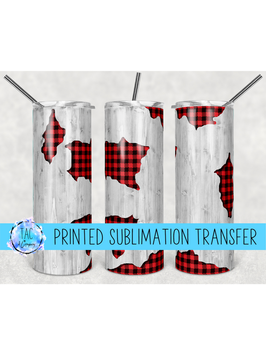 Buffalo Plaid Peek A Boo-Sublimation Print (This Is Not A Digital File)