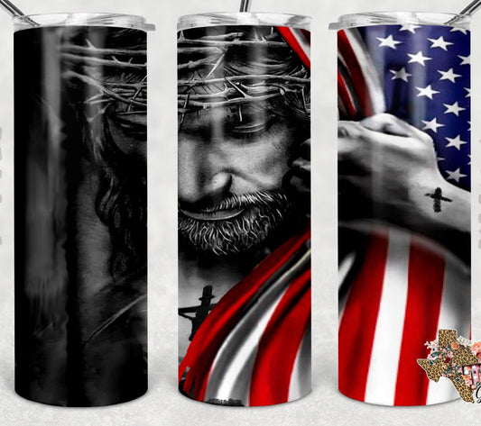 Jesus - 20oz or 30oz as Skinny Tumblers w/ Lid and Metal Straw