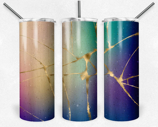 Blue Gold - 20oz or 30oz Skinny Tumblers w/ Lid and Metal Straw