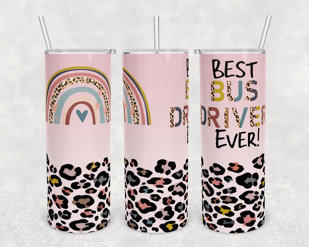 Pink Bus Driver - 20 oz or 30oz Skinny Tumblers w/ Lid and Metal Straw