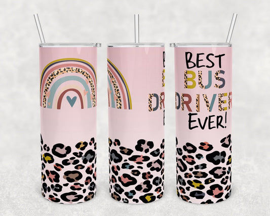 Pink Bus Driver - 20 oz or 30oz Skinny Tumblers w/ Lid and Metal Straw