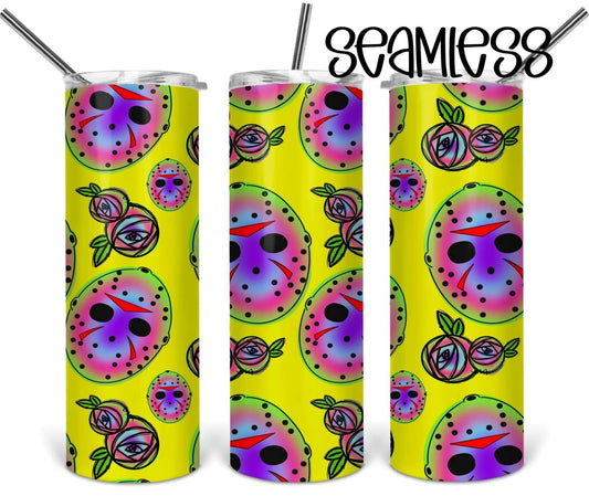 Glow in the Dark Scary - 20oz or 30oz Skinny Tumblers w/ Lid and Metal Straw