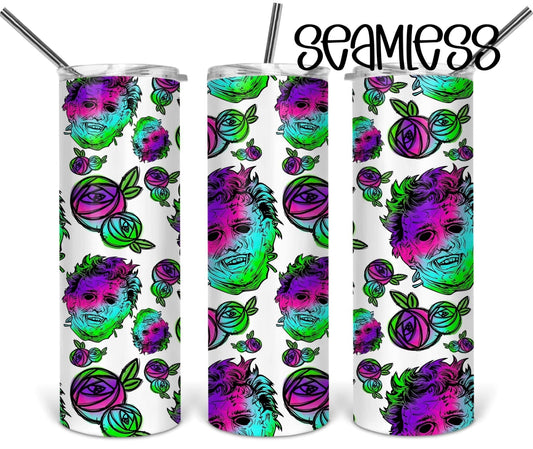 Glow in the Dark Scary - 20oz or 30oz Skinny Tumblers w/ Lid and Metal Straw
