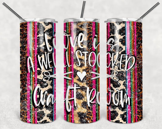Craft Room - 20oz or 30oz Skinny Tumblers w/ Lid and Metal Straw