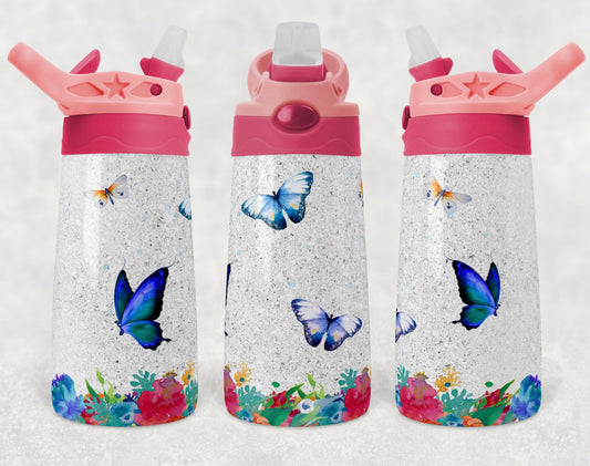 Butterflies - 12oz Kids Flip Cup water Bottle Tumbler