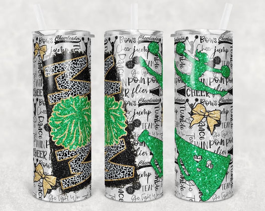 Cheer Mom- 20 oz or 30oz Skinny Tumblers w/ Lid and Metal Straw