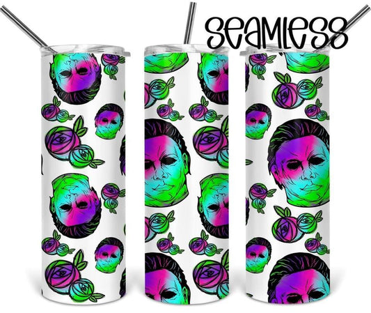 Glow in the Dark Scary - 20oz or 30oz Skinny Tumblers w/ Lid and Metal Straw