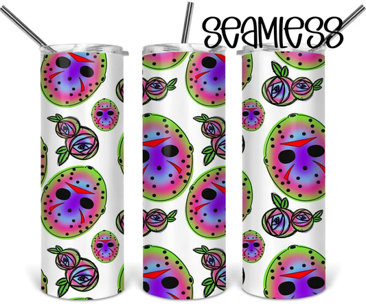 Glow in the Dark Scary - 20oz or 30oz Skinny Tumblers w/ Lid and Metal Straw