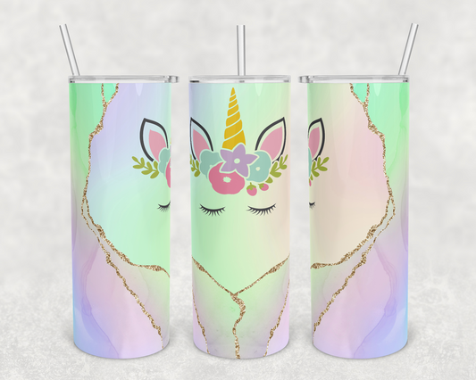Unicorn , Animal - 20oz or 30oz Skinny Tumblers w/ Lid and Metal Straw