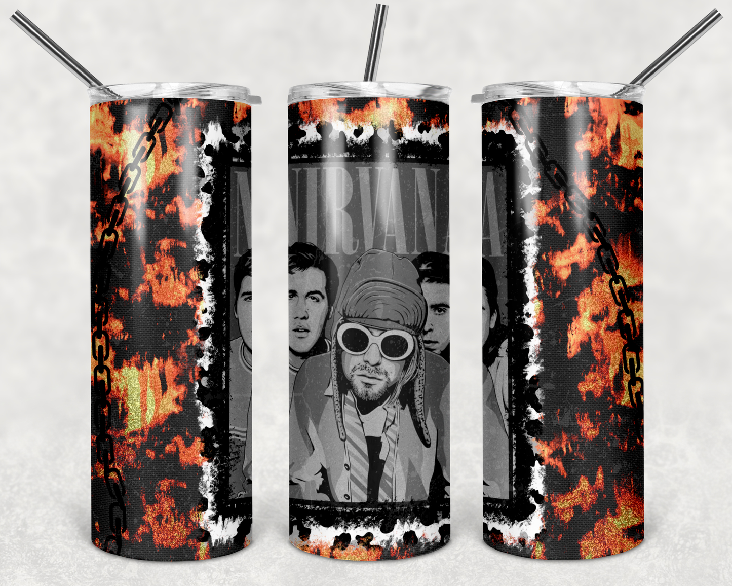 Nirvana - 20 or 30oz Skinny Tumblers w/ Lid and Metal Straw